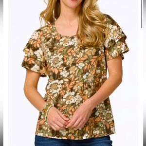Textured Eyelet Floral Top
